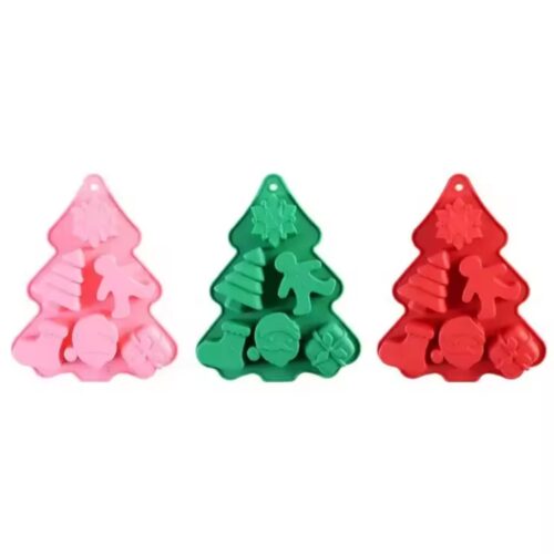 OEM Snowflake Christmas Silicone Cake Mold Pastry Baking Decorating Tool Christmas Tree Bread Biscuit Ice Cream Mold